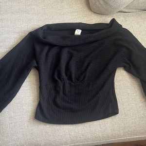Free People off the shoulder black sweater